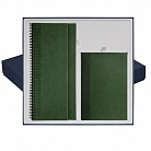 Подарочный набор VELVET, зеленый (Ежедневник недат А5,Планинг недатир) с логотипом или изображением