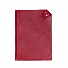 Чехол для паспорта PURE 140*90 мм., застежка на кнопке, натуральная кожа (гладкая), красный с логотипом или изображением