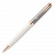 Ручка шариковая «Паркер Соннет Экск Перл-Грей». Laque GT. M, черный стержень с логотипом или изображением