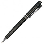 Ручка шариковая Raja Chrome, черная с логотипом или изображением