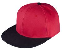 Бейсболка Unit Heat с плоским козырьком, двухцветная, красная с черным с логотипом или изображением