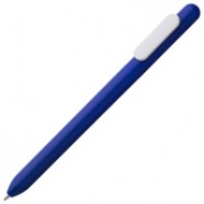 Ручка шариковая Slider, синяя с белым с логотипом или изображением