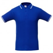 Рубашка поло Virma Stripes, ярко-синяя с логотипом или изображением