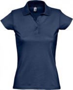 Рубашка поло женская Prescott women 170, темно-синяя с логотипом или изображением