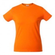 Футболка женская HEAVY LADY, оранжевая с логотипом или изображением