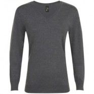 Пуловер женский GLORY WOMEN, черный меланж с логотипом или изображением
