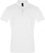 Рубашка поло мужская PERFECT MEN 180 белая с логотипом или изображением
