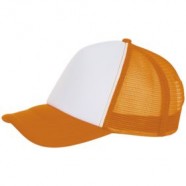 Бейсболка BUBBLE, оранжевый неон с белым с логотипом или изображением