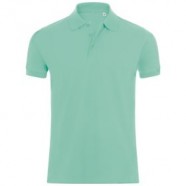 Рубашка поло мужская PHOENIX MEN, зеленая мята с логотипом или изображением