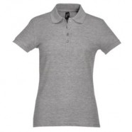 Рубашка поло женская PASSION 170, серый меланж с логотипом или изображением