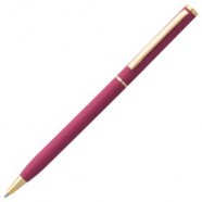 Ручка шариковая Hotel Gold, ver.2, розовая с логотипом или изображением