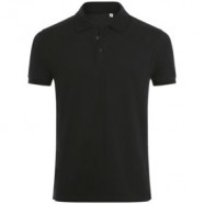 Рубашка поло мужская PHOENIX MEN, черная с логотипом или изображением