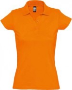 Рубашка поло женская Prescott women 170, оранжевая с логотипом или изображением