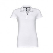 Рубашка поло PATRIOT WOMEN белая с черным с логотипом или изображением