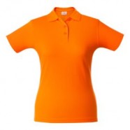 Рубашка поло женская SURF LADY, оранжевая с логотипом или изображением