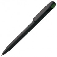 Ручка шариковая Prodir DS1 TMM Dot, черная с зеленым с логотипом или изображением