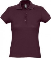 Рубашка поло женская PASSION 170, бордовая с логотипом или изображением
