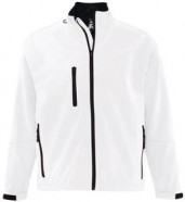 Куртка мужская на молнии RELAX 340, белая с логотипом или изображением