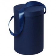 Подарочная коробка Rond, синяя с логотипом или изображением