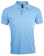 Рубашка поло мужская PRIME MEN 200 голубая с логотипом или изображением