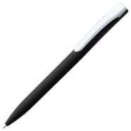 Ручка шариковая Pin Soft Touch, черная с логотипом или изображением