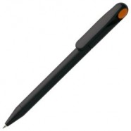 Ручка шариковая Prodir DS1 TMM Dot, черная с оранжевым с логотипом или изображением