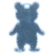 Пешеходный светоотражатель «Мишка», синий с логотипом или изображением