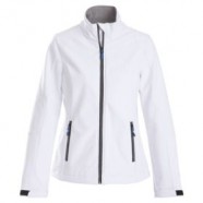 Куртка софтшелл женская TRIAL LADY, белая с логотипом или изображением