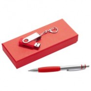 Набор Notes: ручка и флешка 16 Гб, красный с логотипом или изображением