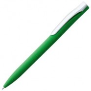 Ручка шариковая Pin Soft Touch, зеленая с логотипом или изображением