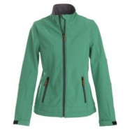 Куртка софтшелл женская TRIAL LADY, зеленая с логотипом или изображением