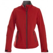 Куртка софтшелл женская TRIAL LADY, красная с логотипом или изображением