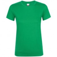 Футболка женская REGENT WOMEN, ярко-зеленая с логотипом или изображением