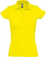 Рубашка поло женская Prescott women 170, желтая (лимонная) с логотипом или изображением