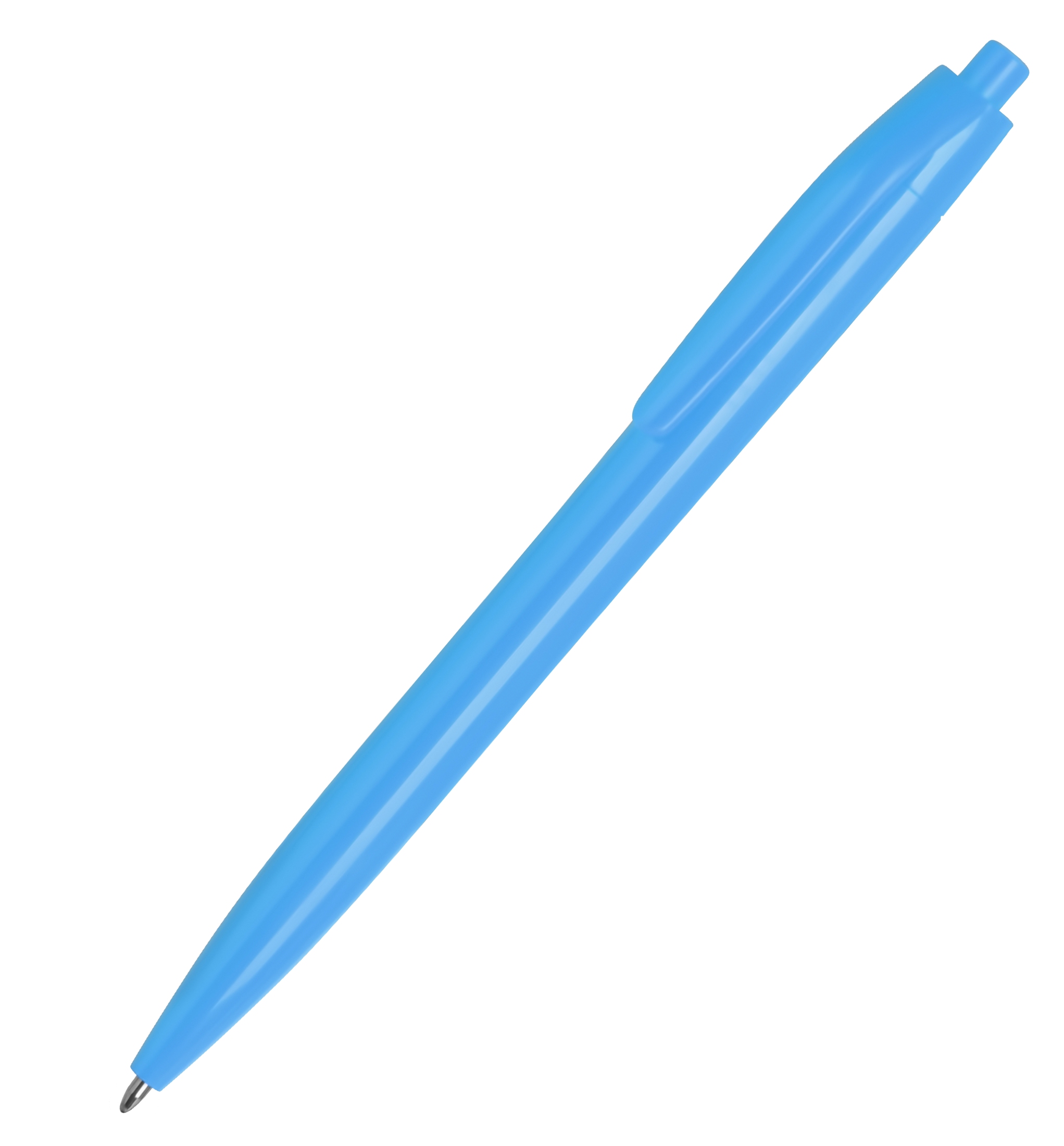 N6, ручка шариковая, голубой, пластик с логотипом или изображением