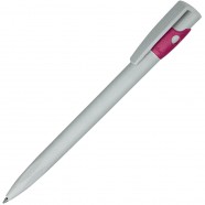 KIKI ECOLINE, ручка шариковая, серый/розовый, экопластик с логотипом или изображением