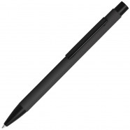 SKINNY, ручка шариковая, черный/черный, алюминий, софт- покрытие с логотипом или изображением