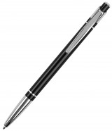 SHAPE, ручка шариковая, черный/хром, анодированный алюминий/пластик с логотипом или изображением