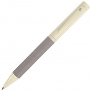 PROVENCE, ручка шариковая, хром/светло-серый, металл, PU с логотипом или изображением