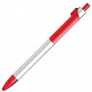PIANO, ручка шариковая, серебристый/красный, металл/пластик с логотипом или изображением