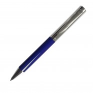 JAZZY, ручка шариковая, хром/темно-синий, металл с логотипом или изображением