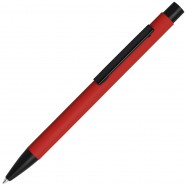 SKINNY, ручка шариковая, красный/черный, алюминий, софт- покрытие с логотипом или изображением