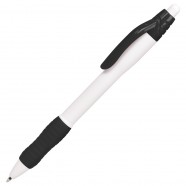 N4, ручка шариковая с грипом, белый/черный, пластик с логотипом или изображением