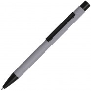 SKINNY, ручка шариковая, серебристый/черный, алюминий, софт- покрытие с логотипом или изображением