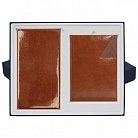 Подарочный набор VALENCIA, коричневый (Ежедневник недат А5, Визитница) с логотипом или изображением