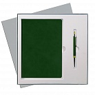 Подарочный набор Portobello/Voyage зеленый (Ежедневник недат А5, Ручка) беж. ложемент с логотипом или изображением