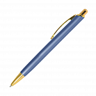 Шариковая ручка, Cardin, нажимной мех-м,корпус-алюминий, матовый, отд.-гравировка, лазурный/золото с логотипом или изображением