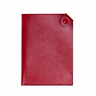 Чехол для паспорта PURE 140*90 мм., застежка на кнопке, натуральная кожа (фактурная), красный с логотипом или изображением