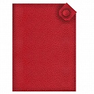 Чехол для паспорта PURE 140*90 мм., застежка на кнопке, натуральная кожа, красный с логотипом или изображением