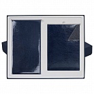 Подарочный набор VALENCIA, синий (Ежедневник недат А5, Визитница) с логотипом или изображением